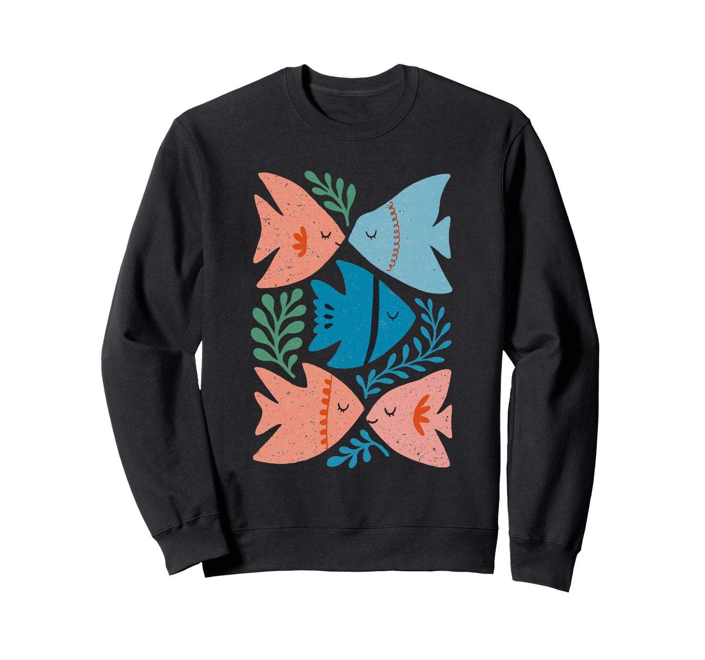 Fisher Aesthetic Fish Coral Boho Sweatshirt - Casual Everyday Wear Unisex - T-Shirt, Sweatshirt, Hoodie