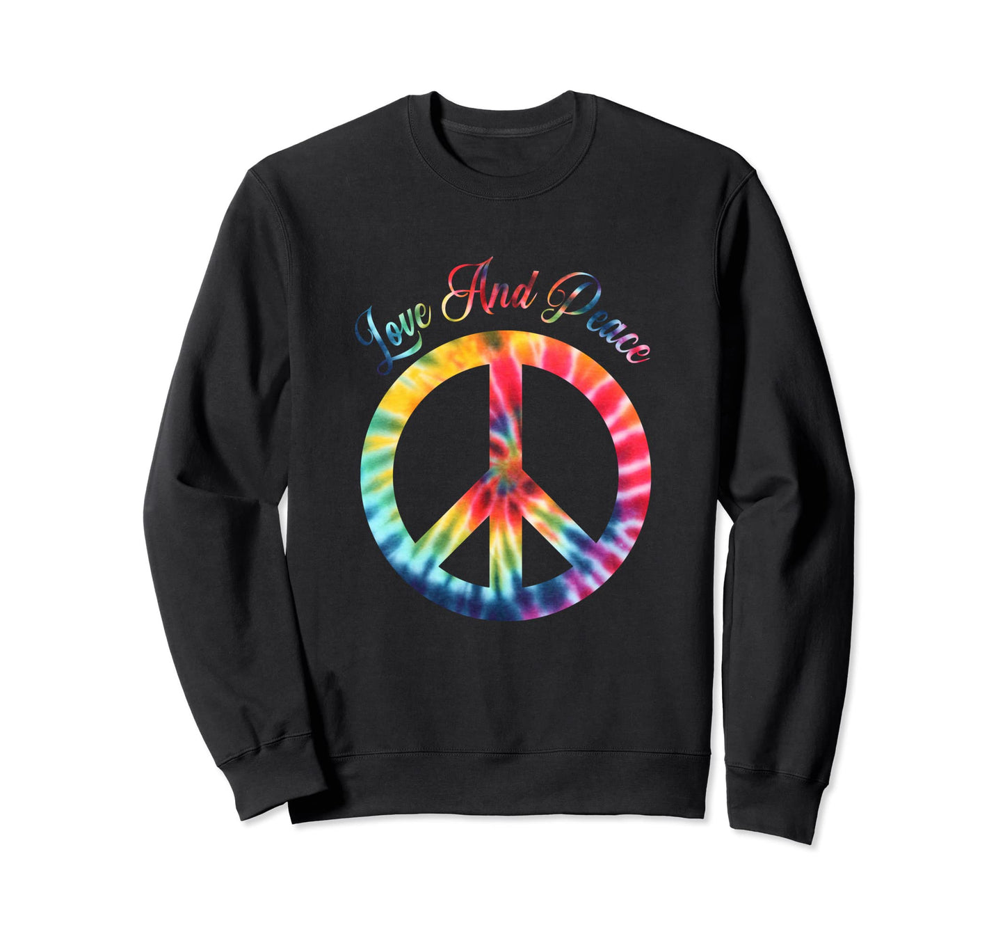 Love Peace 60S 70S Hippie Costume Sweatshirt - Novelty Apparel for Adults - T-Shirt, Sweatshirt, Hoodie