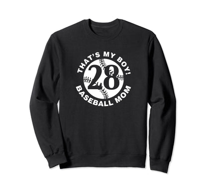 Thats My Baseball Mom 28 Sweatshirt - Aesthetic Graphic for Adults - T-Shirt, Sweatshirt, Hoodie