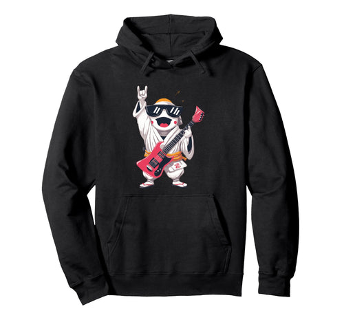 Rock Monk Electric Guitarist Kawaii Anime Hoodie - Graphic Print Unisex - T-Shirt, Sweatshirt, Hoodie