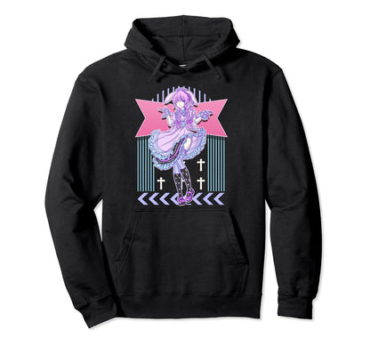 Kawaii Pastel Goth Bunny Anime Hoodie - Streetwear Style for Adults - T-Shirt, Sweatshirt, Hoodie