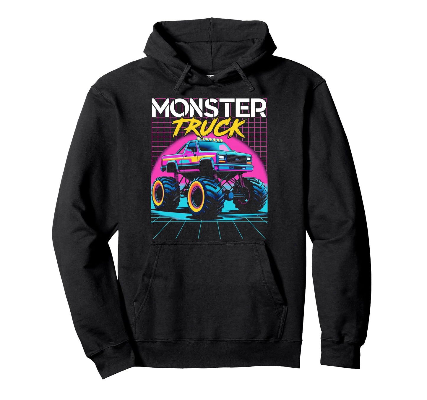 Vaporwave Aesthetic Monster Truck Hoodie - Streetwear Style for Adults - T-Shirt, Sweatshirt, Hoodie