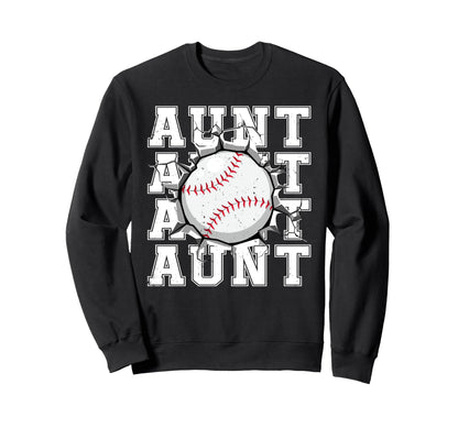 Baseball Aunt Cracked Wall Family Sweatshirt - Custom Art Print Unisex - T-Shirt, Sweatshirt, Hoodie