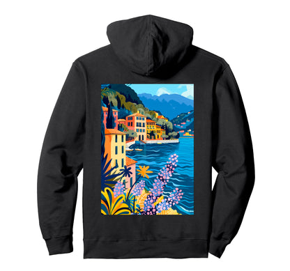 Italy Lake Como Minimalist Art Hoodie - Unique Graphic for Adults - T-Shirt, Sweatshirt, Hoodie