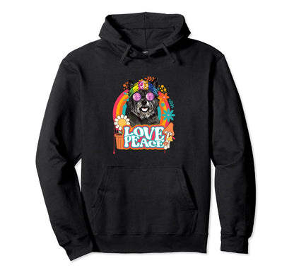 Hippie Cairn Terrier Dog 60S 70S Peace Sign Hoodie - Graphic Print Unisex - T-Shirt, Sweatshirt, Hoodie