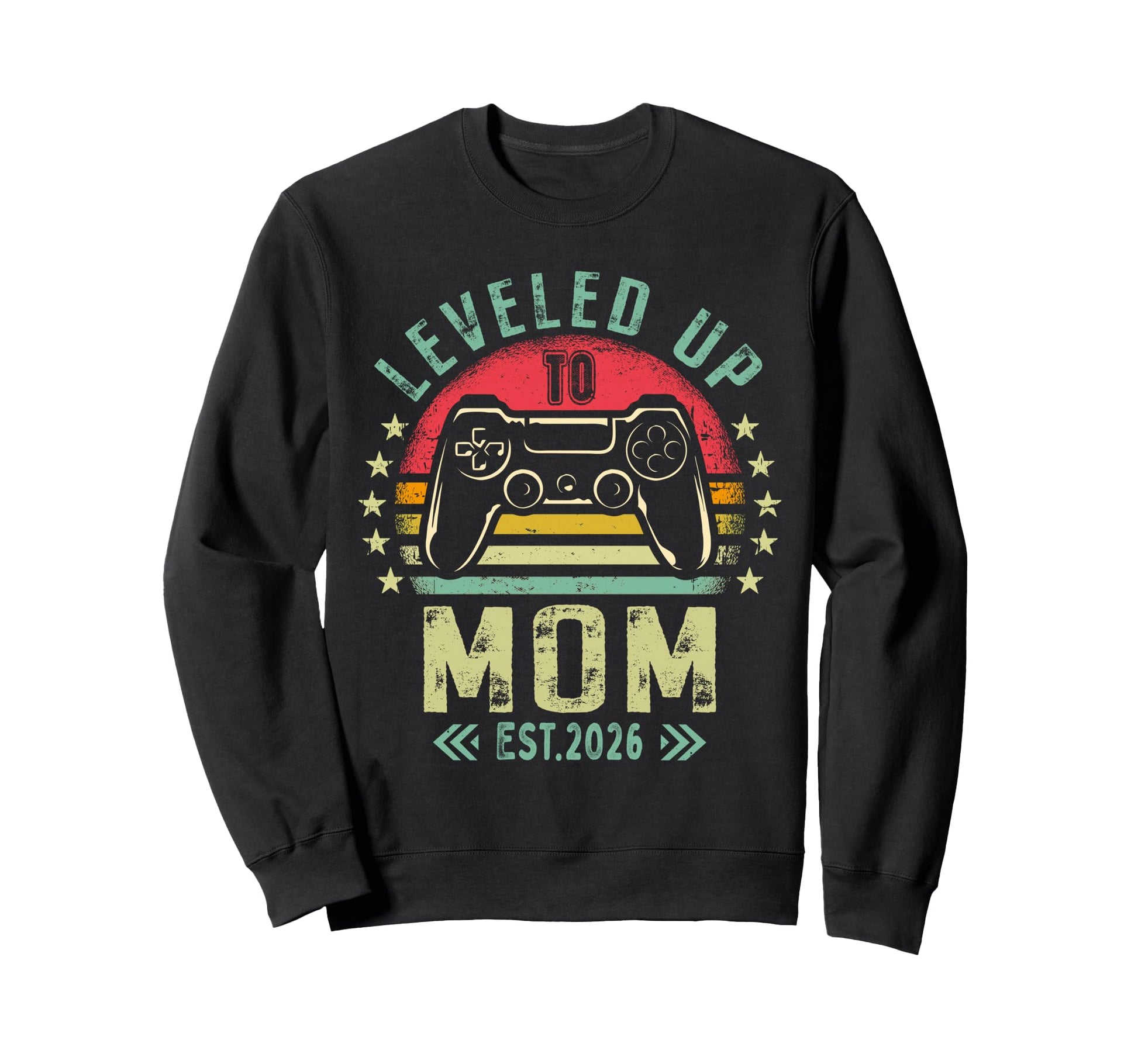 Womens Leveled Up To Mom Gamer Mommy Sweatshirt - Trendy Graphic Men Women - T-Shirt, Sweatshirt, Hoodie