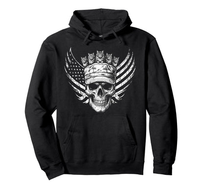 Skull Cat Skeleton Kitty Kitten Hoodie - Custom Art Print for Adults - T-Shirt, Sweatshirt, Hoodie