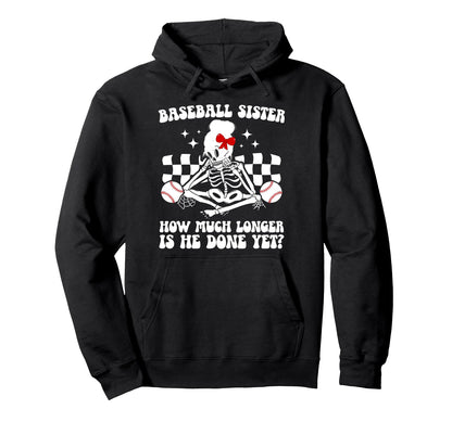 Baseball Sister Groovy Baseball Hoodie - Streetwear Style for Adults - T-Shirt, Sweatshirt, Hoodie
