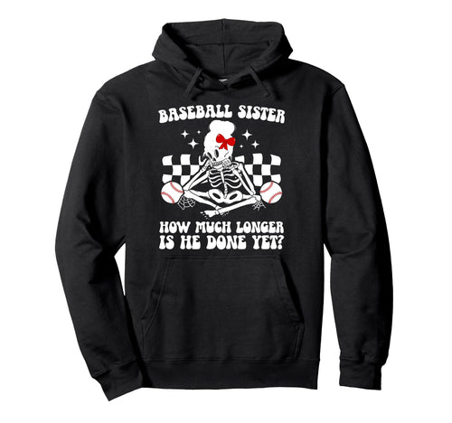 Baseball Sister Groovy Baseball Hoodie - Streetwear Style for Adults - T-Shirt, Sweatshirt, Hoodie