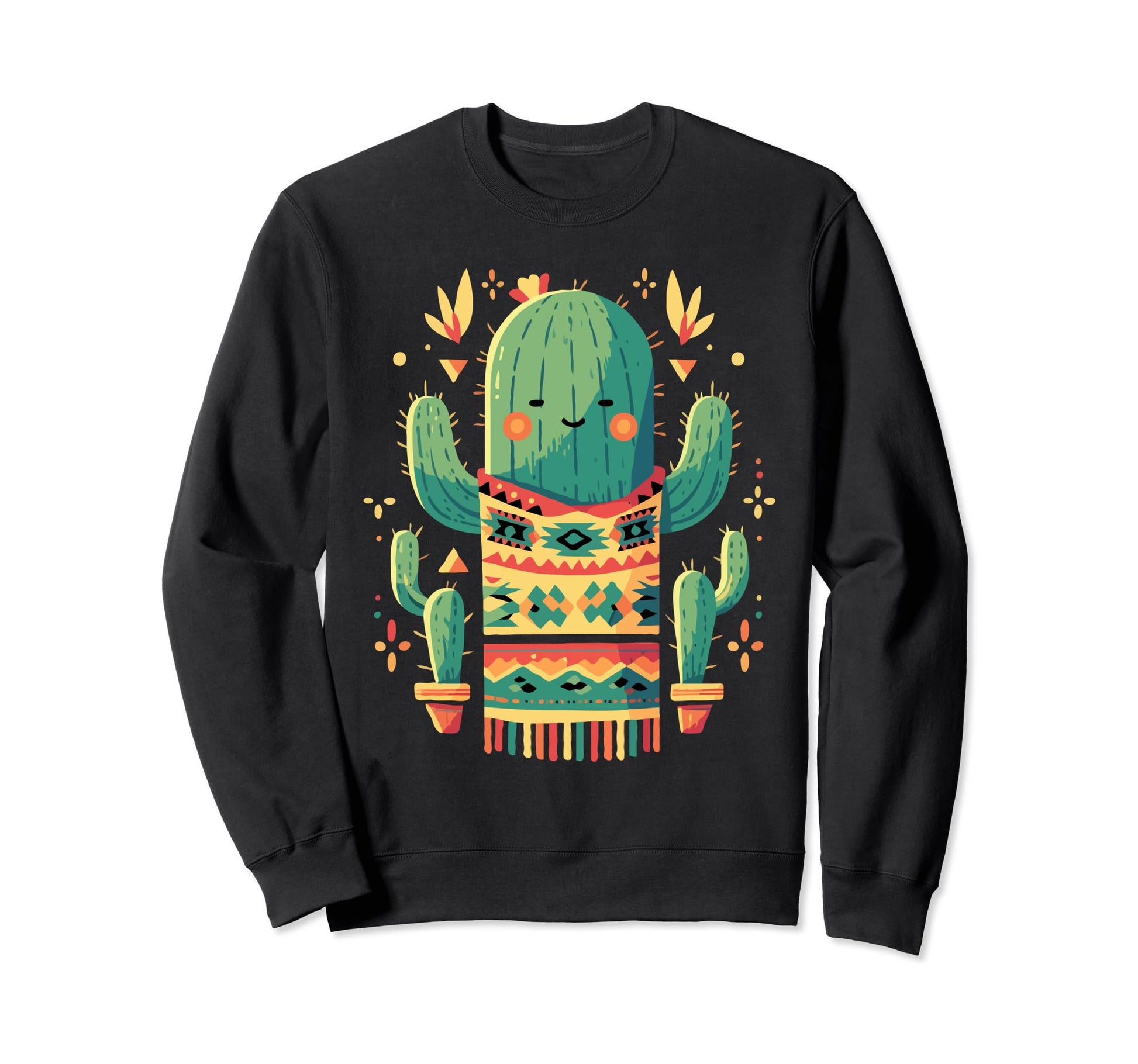 Cactus Serape Succulent Plant Cacti Sweatshirt - Aesthetic Graphic Unisex - T-Shirt, Sweatshirt, Hoodie