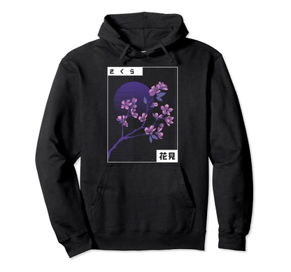 Cherry Blossom Japan Aesthetic Hoodie - Custom Art Print for Adults - T-Shirt, Sweatshirt, Hoodie