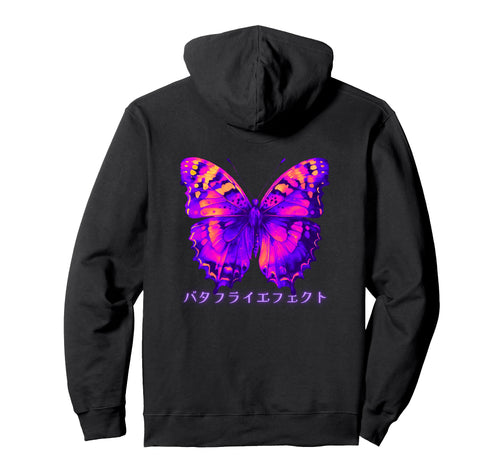 Backprint Aesthetic Butterfly Kanji Hoodie - Aesthetic Graphic Unisex - T-Shirt, Sweatshirt, Hoodie