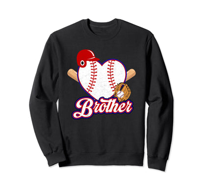 Baseball Brother Matching Family Sweatshirt - Minimalist Print Men Women - T-Shirt, Sweatshirt, Hoodie