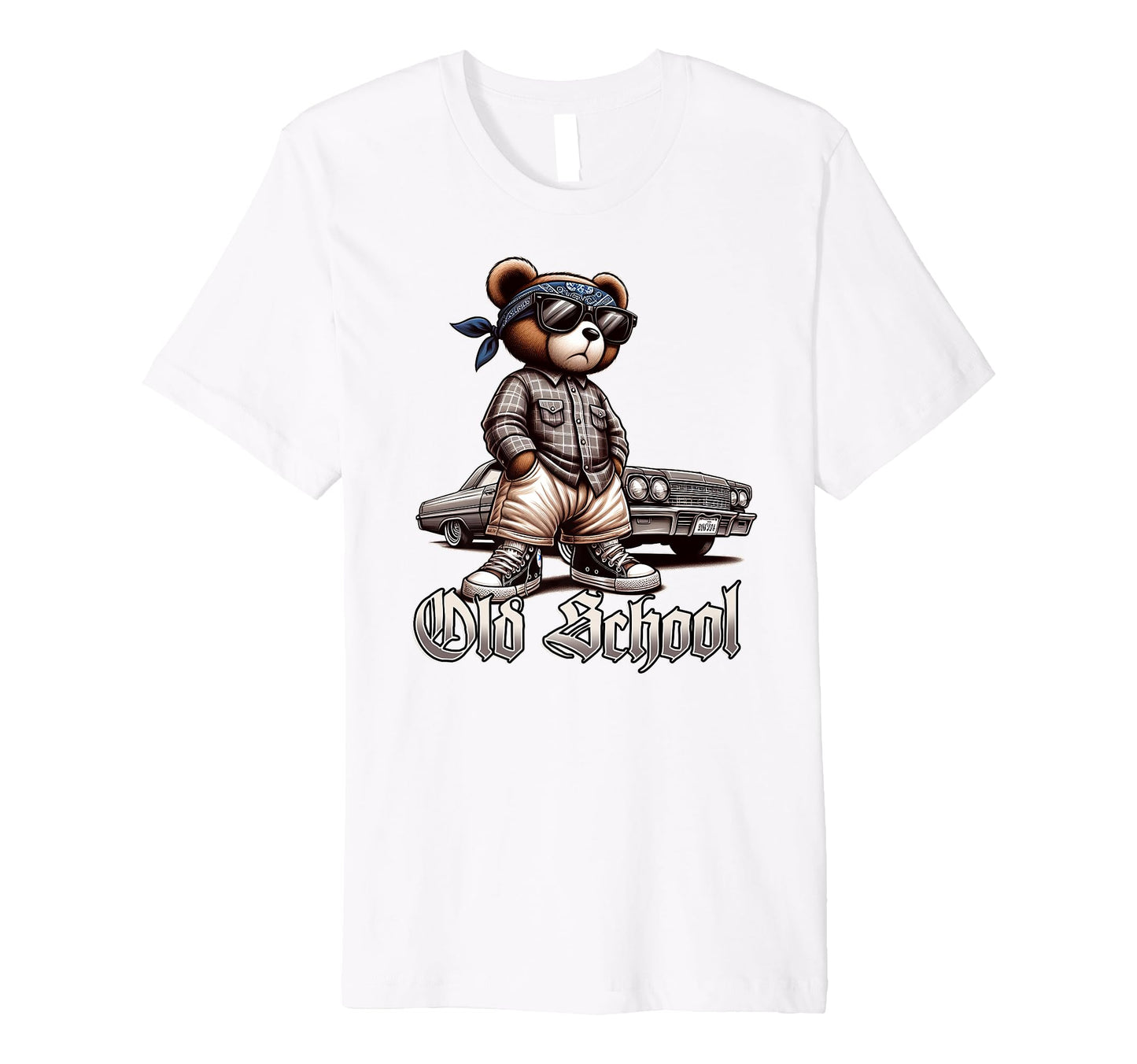 Old School Hip Hop Teddy Bear Lowrider T-Shirt - Unique Graphic Men Women - T-Shirt, Sweatshirt, Hoodie