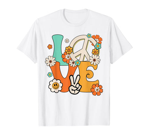 Peace Sign Love 60S 70S Tie Dye T-Shirt - Novelty Apparel for Adults - T-Shirt, Sweatshirt, Hoodie
