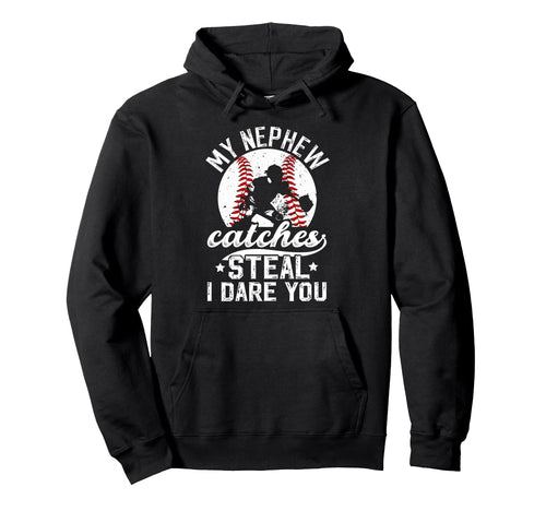 Funny Baseball Catcher Uncle Baseball Catcher Hoodie - Graphic Print Unisex - T-Shirt, Sweatshirt, Hoodie