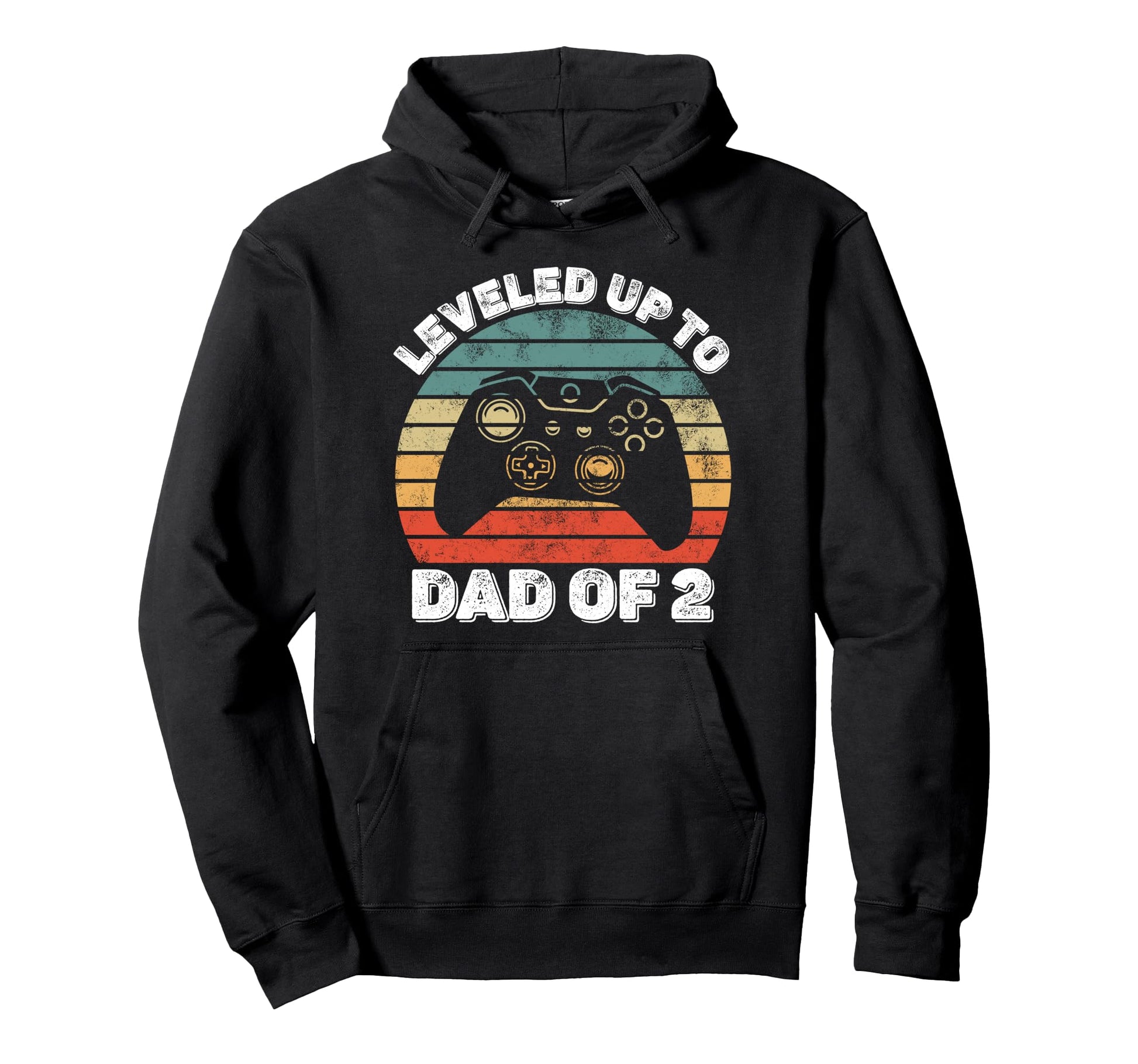 Leveled Up To Dad 2 Gamer Controller Hoodie - Custom Art Print Men Women - T-Shirt, Sweatshirt, Hoodie