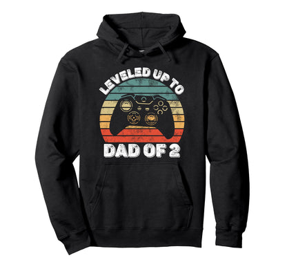 Leveled Up To Dad 2 Gamer Controller Hoodie - Custom Art Print Men Women - T-Shirt, Sweatshirt, Hoodie