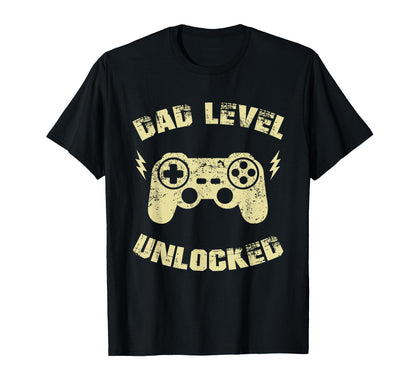 Dad Level Unlocked Gaming Controller T-Shirt - Custom Art Print Men Women - T-Shirt, Sweatshirt, Hoodie
