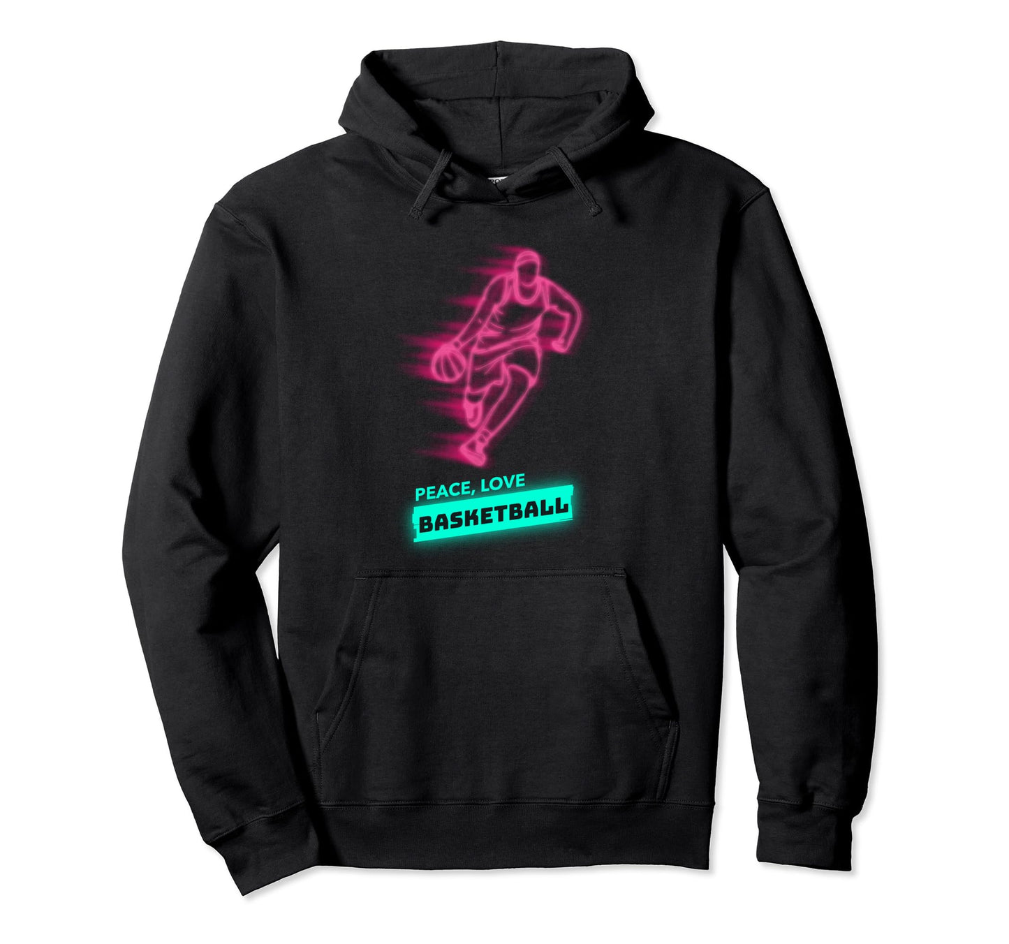 Peace Love Basketball Fans Basketball Hoodie - Streetwear Style for Adults - T-Shirt, Sweatshirt, Hoodie