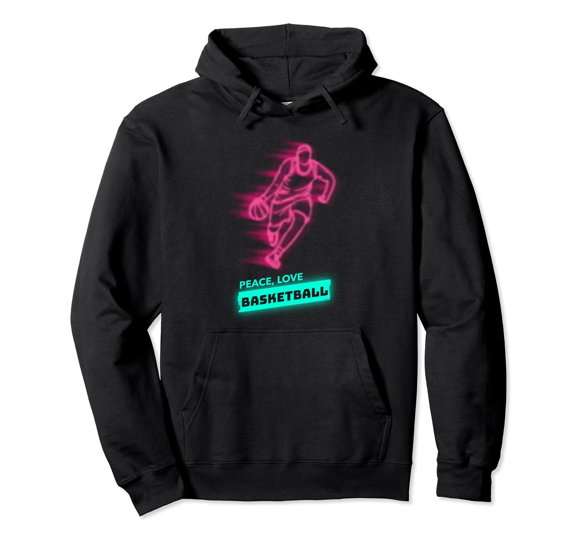 Peace Love Basketball Fans Basketball Hoodie - Streetwear Style for Adults - T-Shirt, Sweatshirt, Hoodie