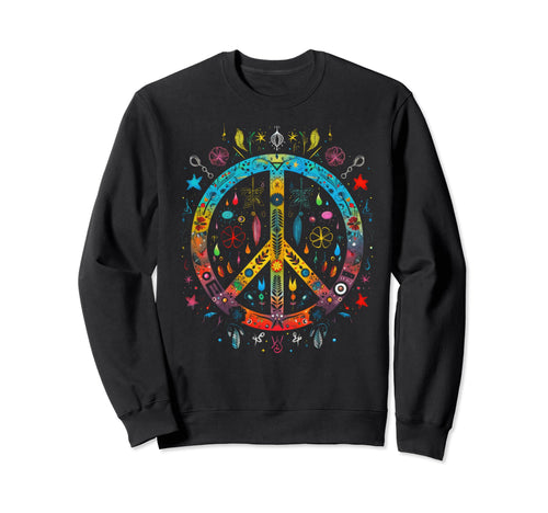 Peace Sign 60S 70S Hippie Boho 17 Sweatshirt - Unique Graphic Men Women - T-Shirt, Sweatshirt, Hoodie