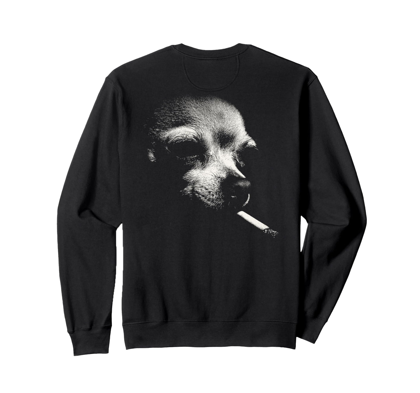 Chihuahua Smoking Cigarette Sweatshirt - Custom Art Print for Adults - T-Shirt, Sweatshirt, Hoodie