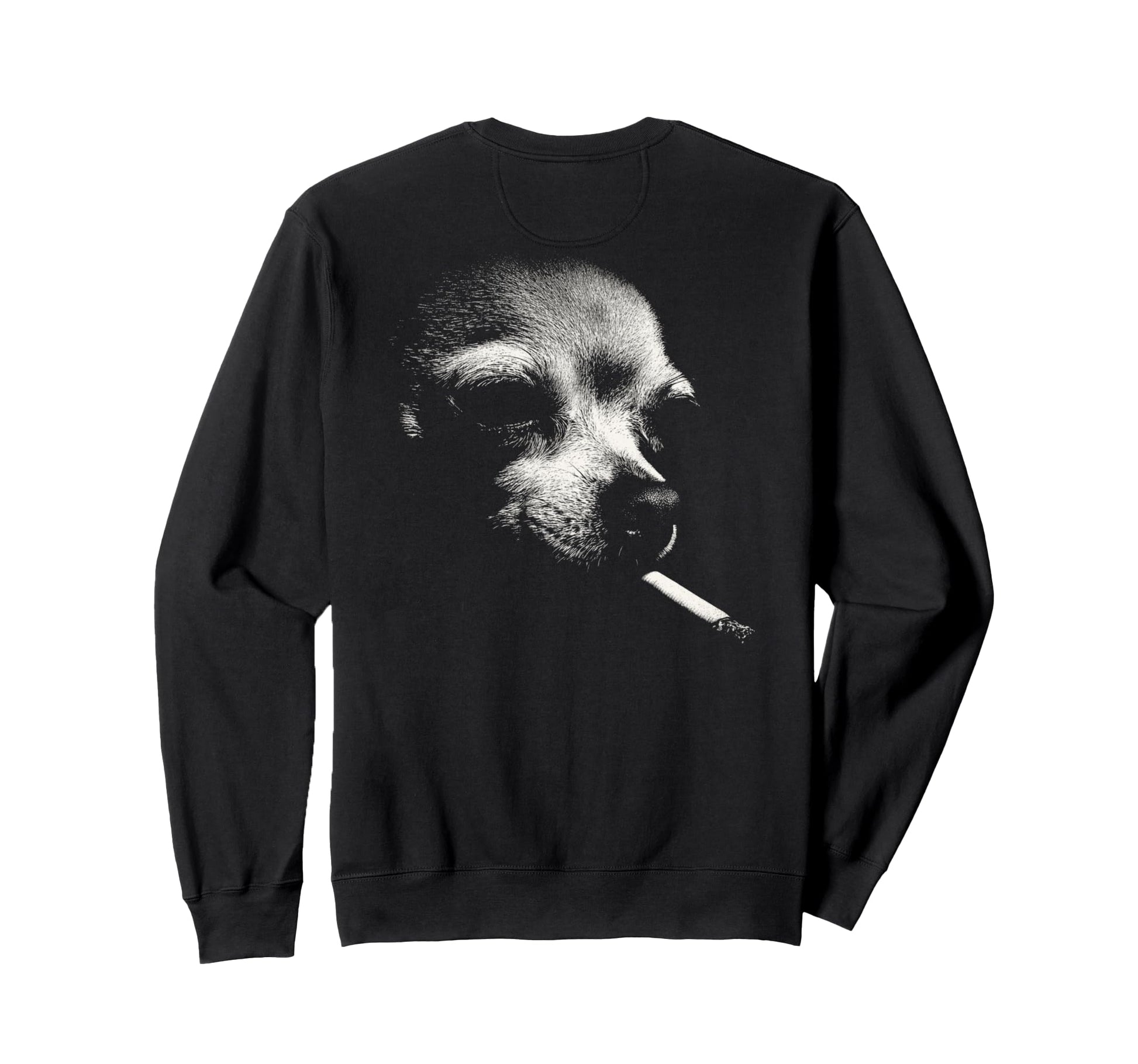 Chihuahua Smoking Cigarette Sweatshirt - Custom Art Print for Adults - T-Shirt, Sweatshirt, Hoodie