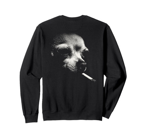 Chihuahua Smoking Cigarette Sweatshirt - Custom Art Print for Adults - T-Shirt, Sweatshirt, Hoodie