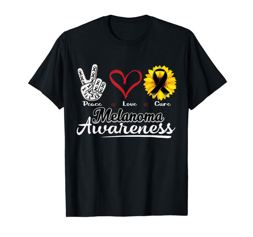 Peace Love Cure Melanoma Awareness Family T-Shirt - Novelty Apparel Unisex - T-Shirt, Sweatshirt, Hoodie