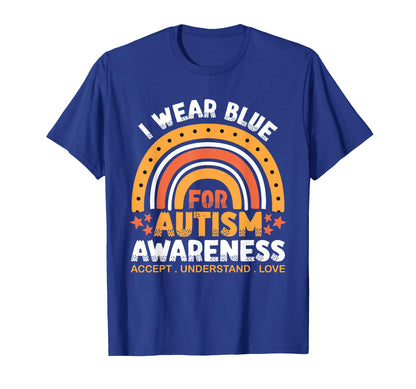 I Wear Blue Autism Awareness T-Shirt - Custom Art Print Men Women - T-Shirt, Sweatshirt, Hoodie