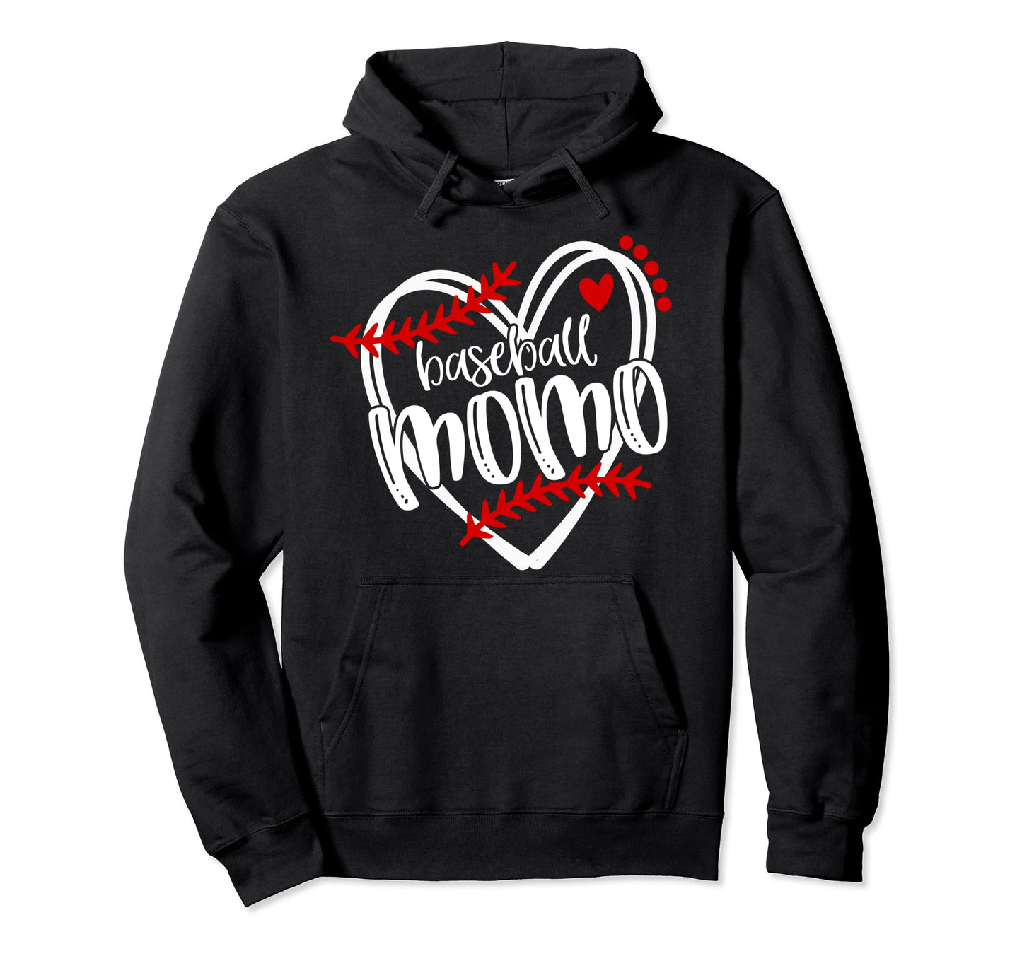 Baseball Momo Distressed Heart Hoodie - Casual Everyday Wear Men Women - T-Shirt, Sweatshirt, Hoodie