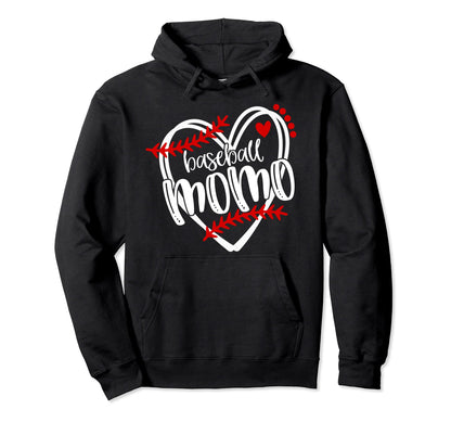 Baseball Momo Distressed Heart Hoodie - Casual Everyday Wear Men Women - T-Shirt, Sweatshirt, Hoodie