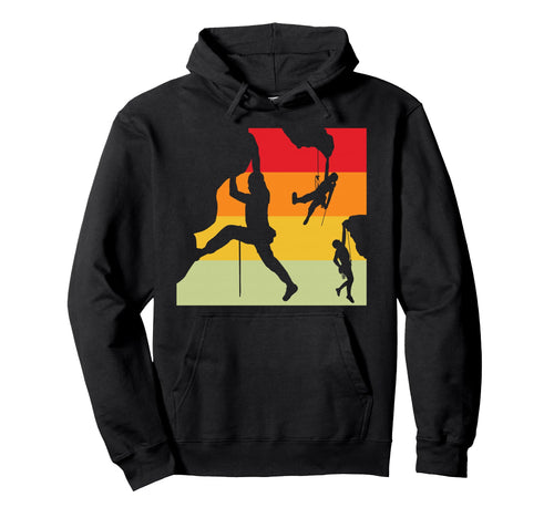 Sunset Rock Climbing Silhouettes 70S Hoodie - Custom Art Print for Adults - T-Shirt, Sweatshirt, Hoodie