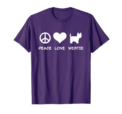 Peace Love Westie T-Shirt - Aesthetic Graphic Unisex - T-Shirt, Sweatshirt, Hoodie