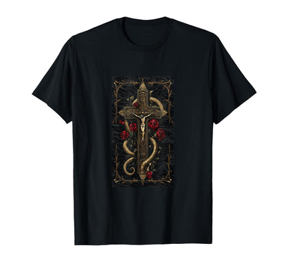 Gothic Cross Grunge Aesthetic Y2K T-Shirt - Casual Everyday Wear Unisex - T-Shirt, Sweatshirt, Hoodie