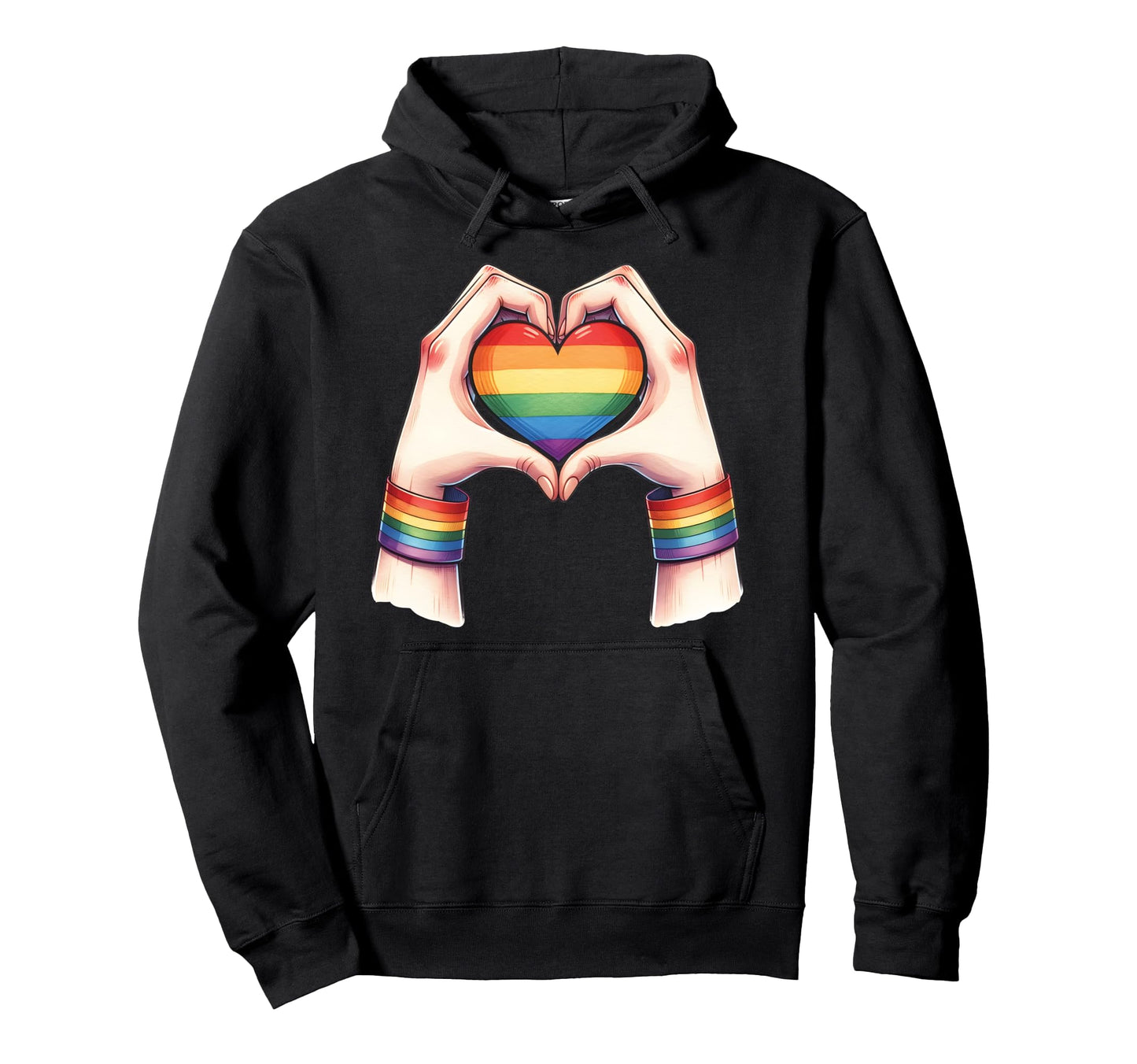 Celebrate Love And Pride Rainbow Heart Peace Hoodie - Graphic Print Unisex - T-Shirt, Sweatshirt, Hoodie