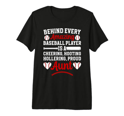 Proud Aunt Baseball Player Aunt T-Shirt - Trendy Graphic Men Women - T-Shirt, Sweatshirt, Hoodie