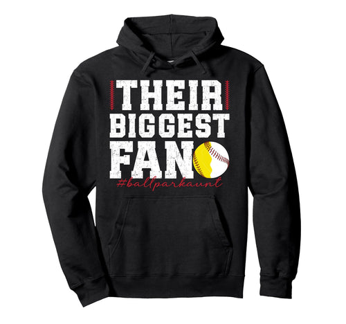 Their Biggest Fan Ballpark Aunt Hoodie - Minimalist Print Men Women - T-Shirt, Sweatshirt, Hoodie