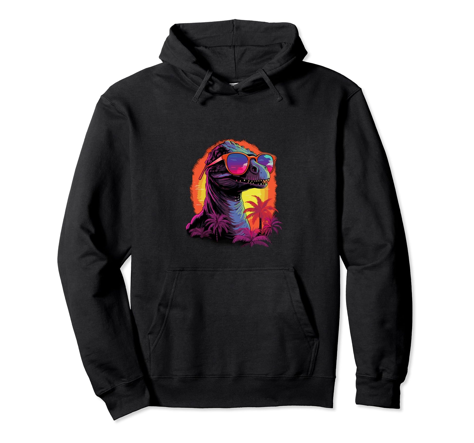 Funny Dinosaur Vaporwave Aesthetic Animal Hoodie - Minimalist Print Unisex - T-Shirt, Sweatshirt, Hoodie
