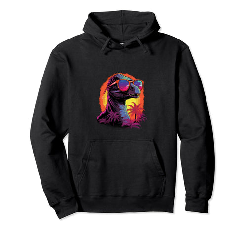 Funny Dinosaur Vaporwave Aesthetic Animal Hoodie - Minimalist Print Unisex - T-Shirt, Sweatshirt, Hoodie