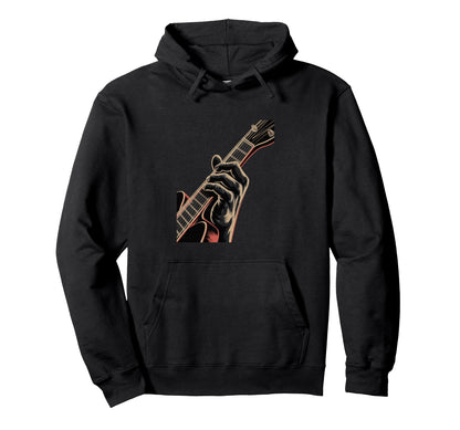 Guitarist Hand Fretboard Electric Rock Hoodie - Minimalist Print Men Women - T-Shirt, Sweatshirt, Hoodie