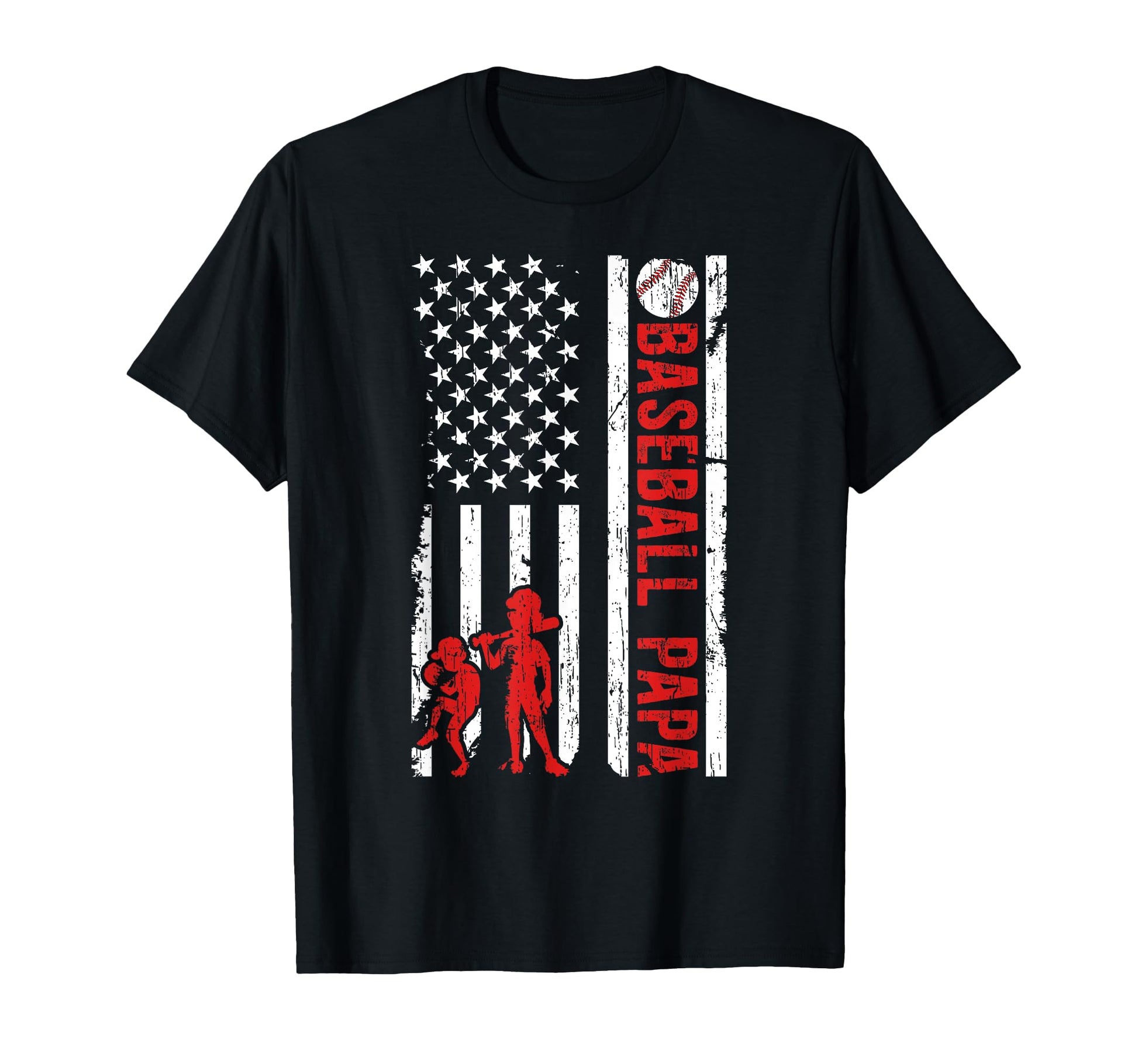 Baseball Papa Grandpa Us Flag Papa T-Shirt - Aesthetic Graphic for Adults - T-Shirt, Sweatshirt, Hoodie