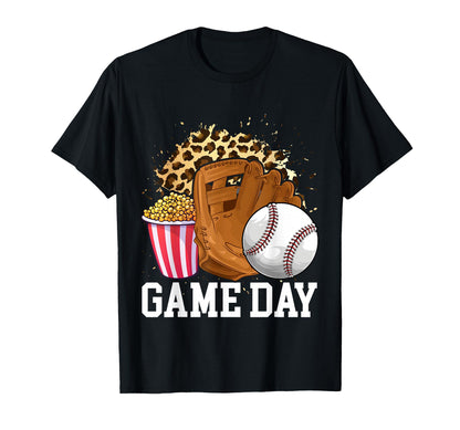 Baseball Nana Leopard Game Day Baseball T-Shirt - Unique Graphic Unisex - T-Shirt, Sweatshirt, Hoodie
