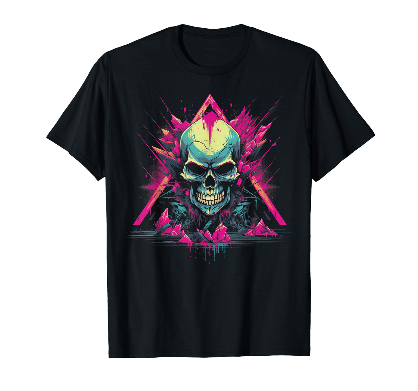 Skull Vaporwave Retrowave T-Shirt - Casual Everyday Wear Men Women - T-Shirt, Sweatshirt, Hoodie
