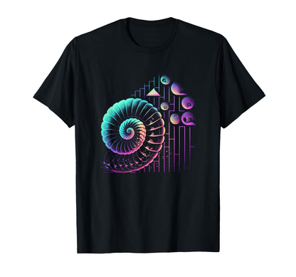 Fibonacci Spiral Vaporwave Aesthetics T-Shirt - Minimalist Print for Adults - T-Shirt, Sweatshirt, Hoodie