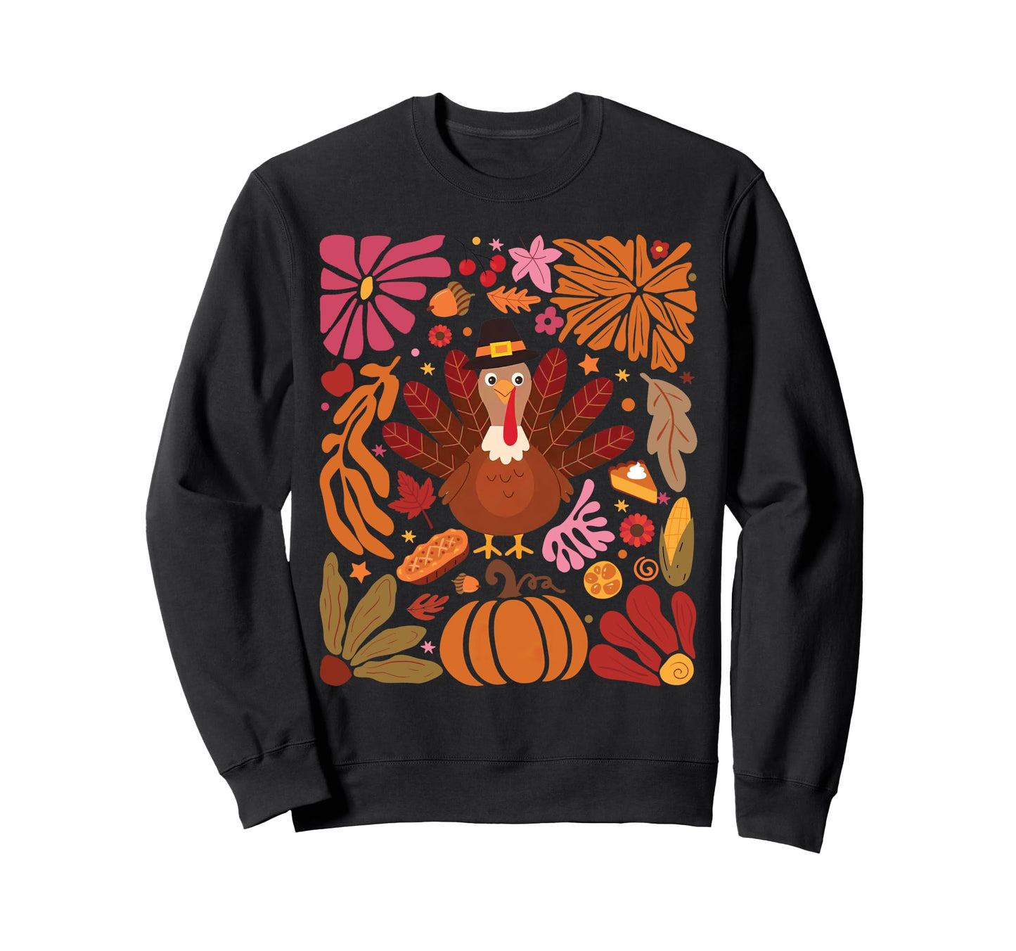 Boho Floral Turkey Colorful Sweatshirt - Custom Art Print for Adults - T-Shirt, Sweatshirt, Hoodie