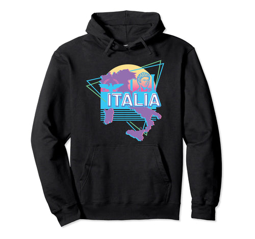 Aesthetic Italy Vaporwave Italian Map Hoodie - Trendy Graphic Men Women - T-Shirt, Sweatshirt, Hoodie