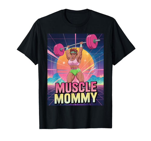 Anime Muscle Mommy Weightlifting T-Shirt - Streetwear Style for Adults - T-Shirt, Sweatshirt, Hoodie