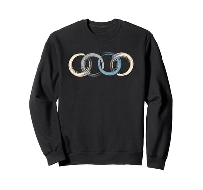Minimalist Boho Zen Interlocking Sweatshirt - Aesthetic Graphic for Adults - T-Shirt, Sweatshirt, Hoodie
